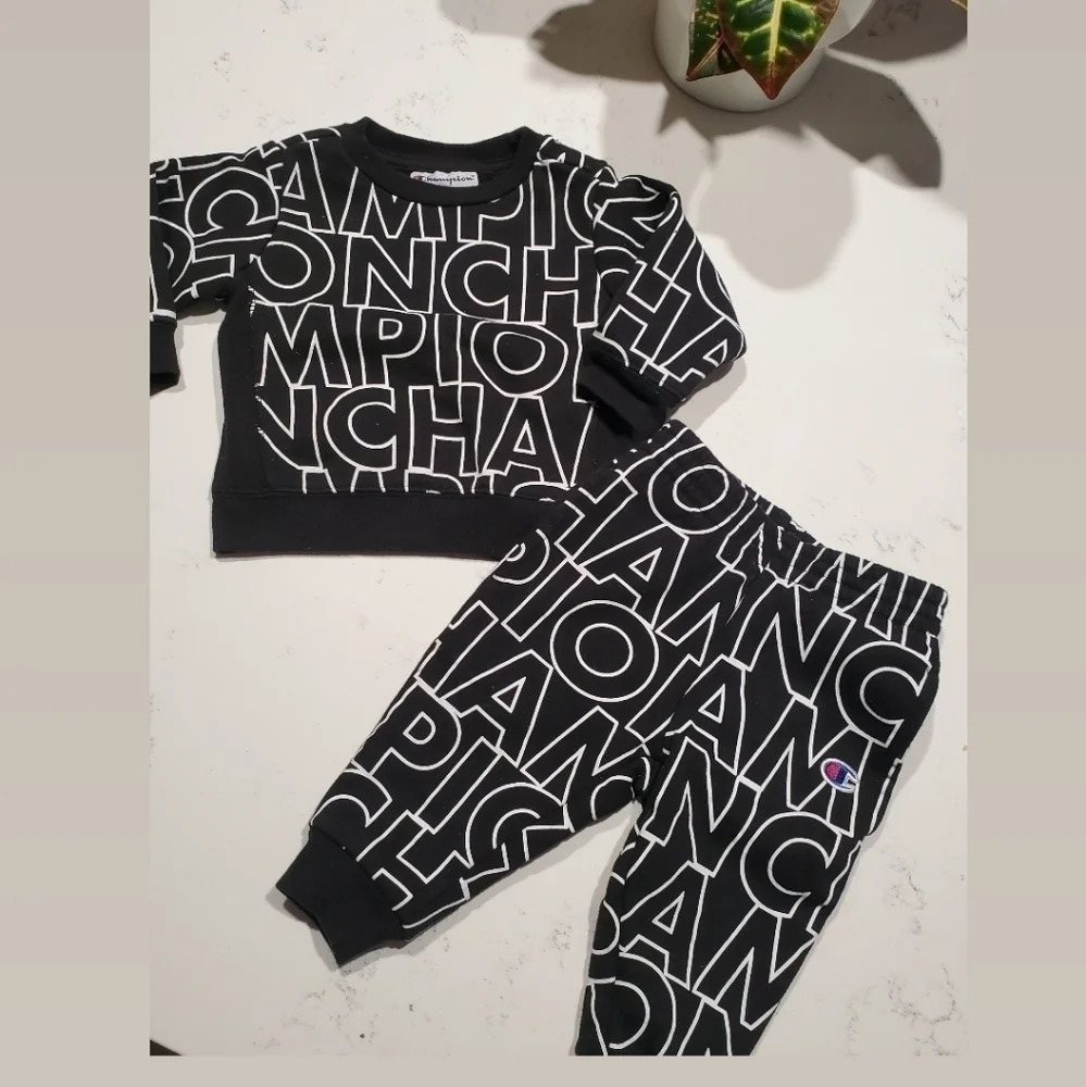 Champion Reverse Weave Allover Block toddler Jogger  Set